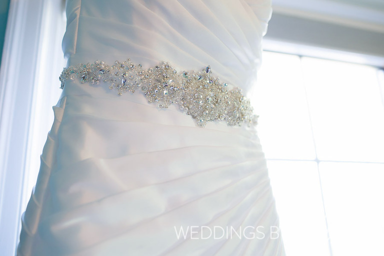 Bride's wedding dress for ceremony at First Unitarian Pittsburgh