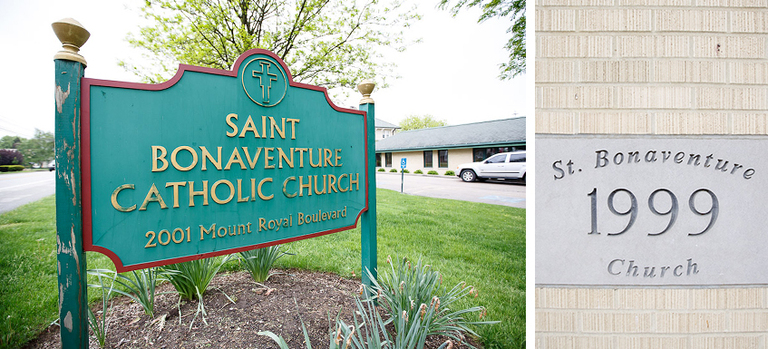 Exterior photo of St. Bonaventure Wedding in Glenshaw