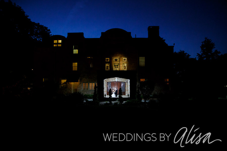 Bride and Groom Portraits at Wedding Reception at the Mansion at Maple Heights in Pittsburgh
