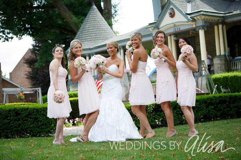 Bridesmaids portraits at wedding in Wheeling