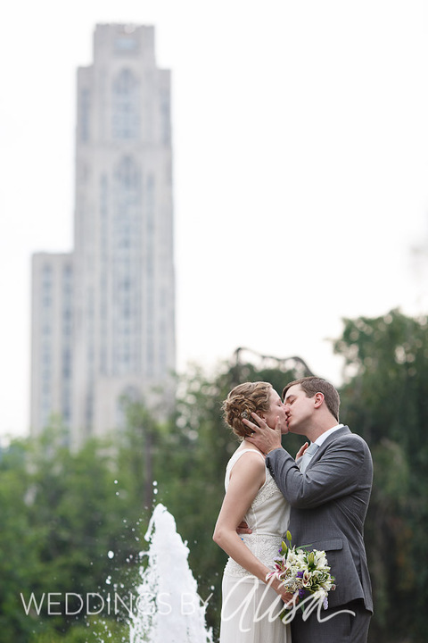 Bride and Groom Wedding Portraits in Garden At Phipps