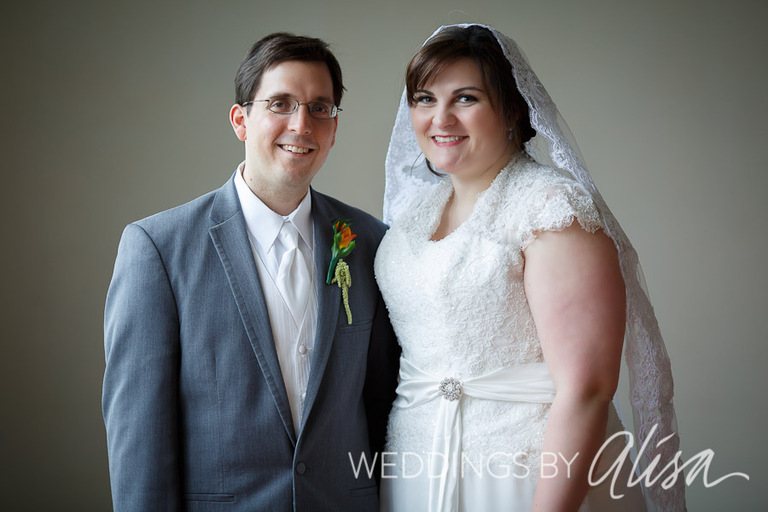 Bride and Groom after wedding ceremony at Our Lady of Fatima in Carnegie