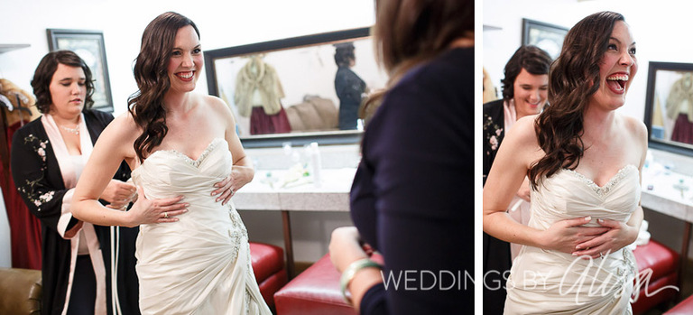 Bride with sister having fun at vintage barn wedding in Pittsburgh