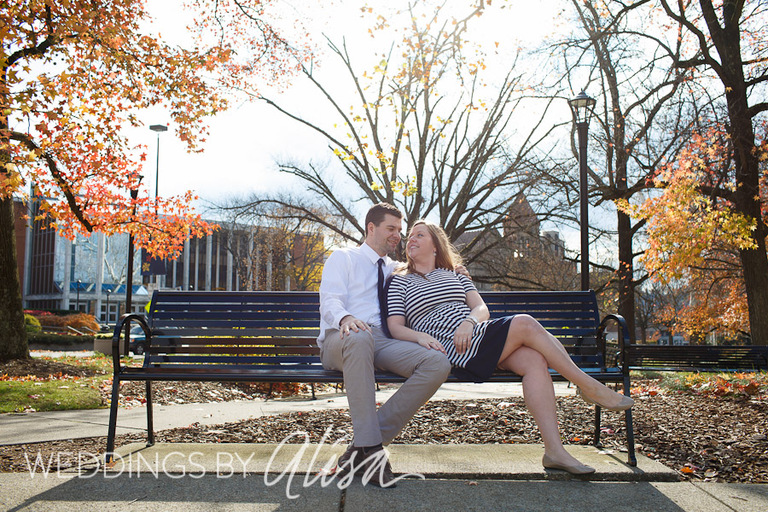 Engagement session at WVU Mountainlair