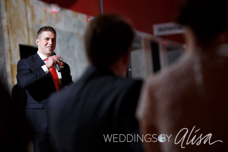 Toasting the Bride and Groom at Wedding Reception in Pittsburgh