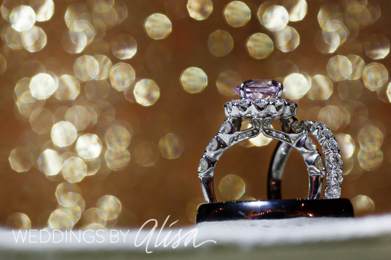 Sparkly bling wedding rings
