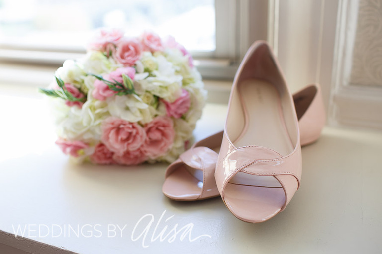 light pink wedding details