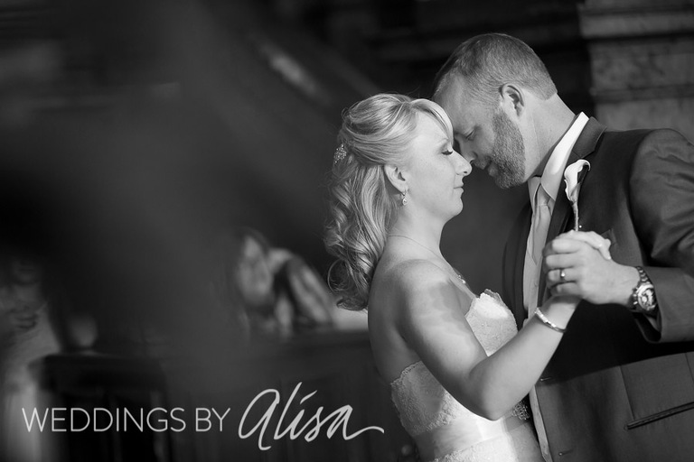 Bride and groom at Station Square wedding reception