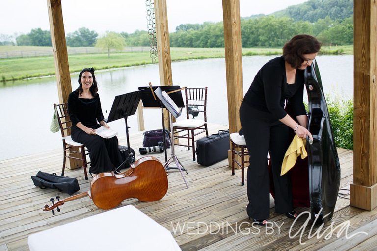 Live music for outdoor wedding ceremony at Lingrow Farm