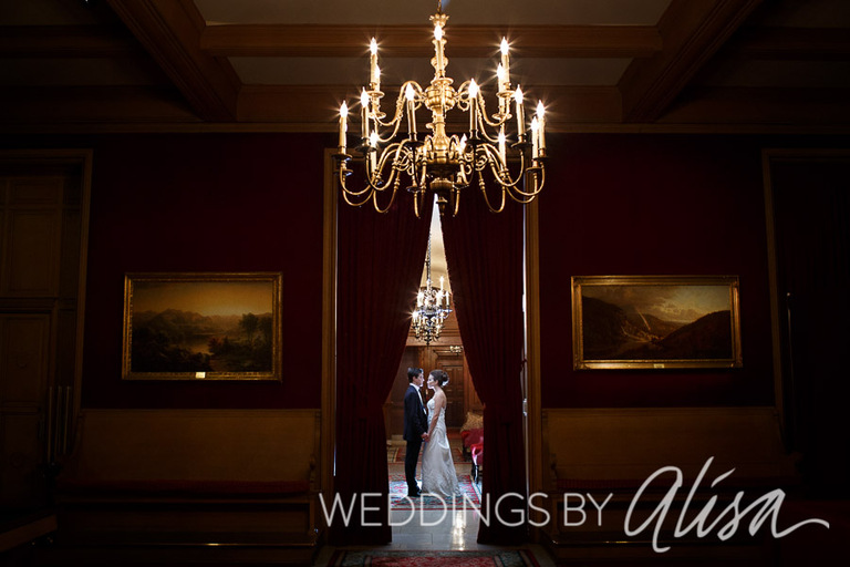Formal portraits at wedding reception downtown Pittsburgh at the Duquesne Club