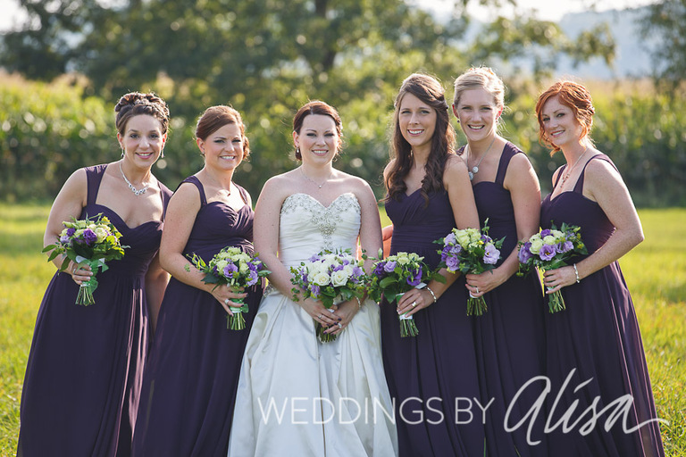 Purple plum green sage wedding colors in Pittsburgh 