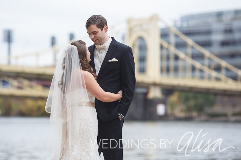 Yellow bridge Roberto Clemente Wedding portraits