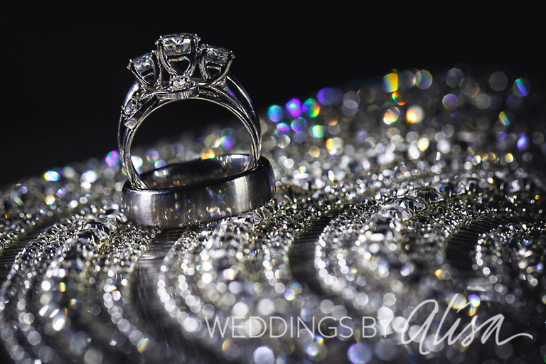 Glittery sparkly wedding ring photos