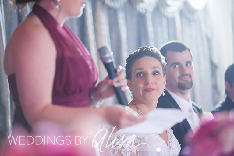 Toasting the bride and groom