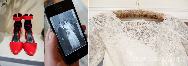 Grandmother's wedding gown for bride