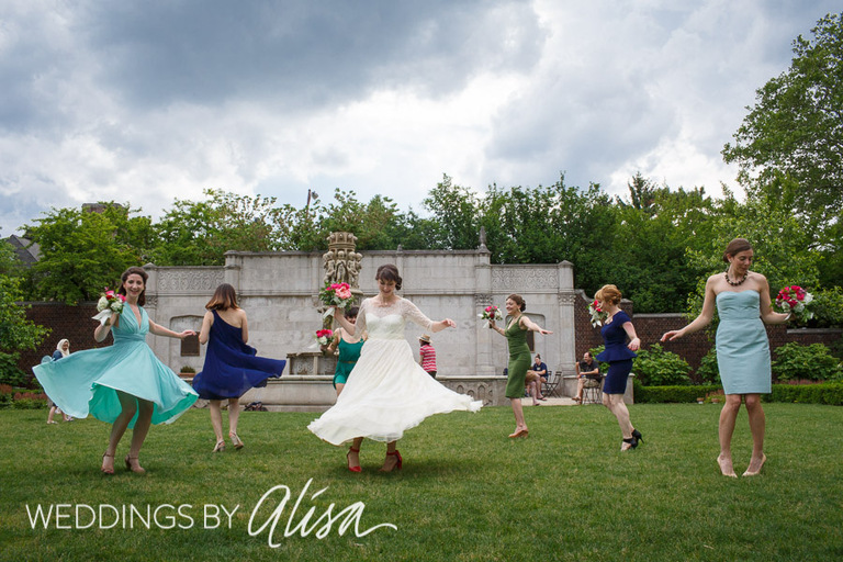 Bridesmaids and Bride having fun before wedding in Pittsburgh