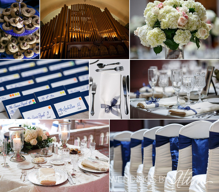 Navy Summer wedding at the Grand Hall at the Priory