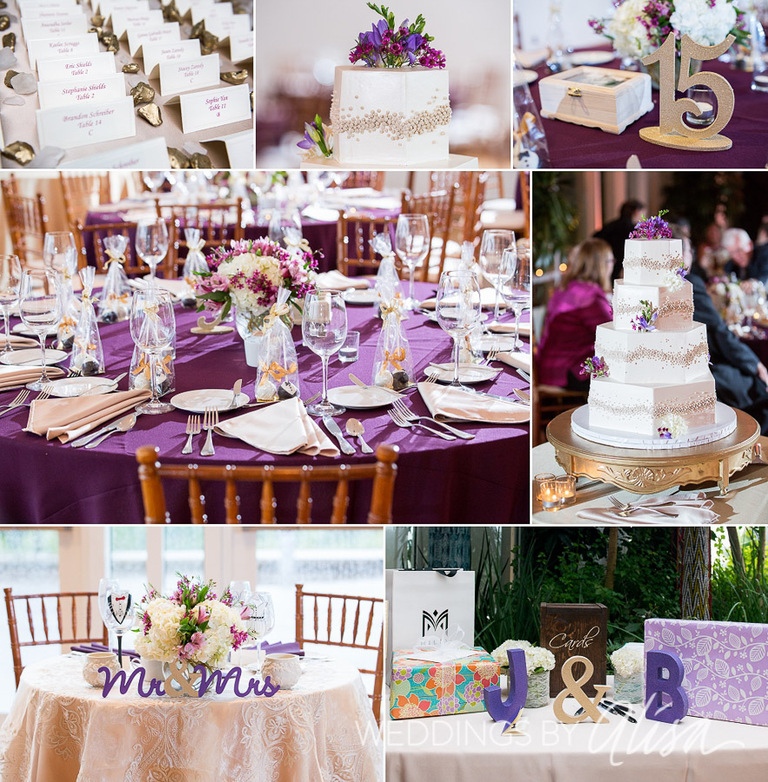 Purple and Gold wedding details Pittsburgh