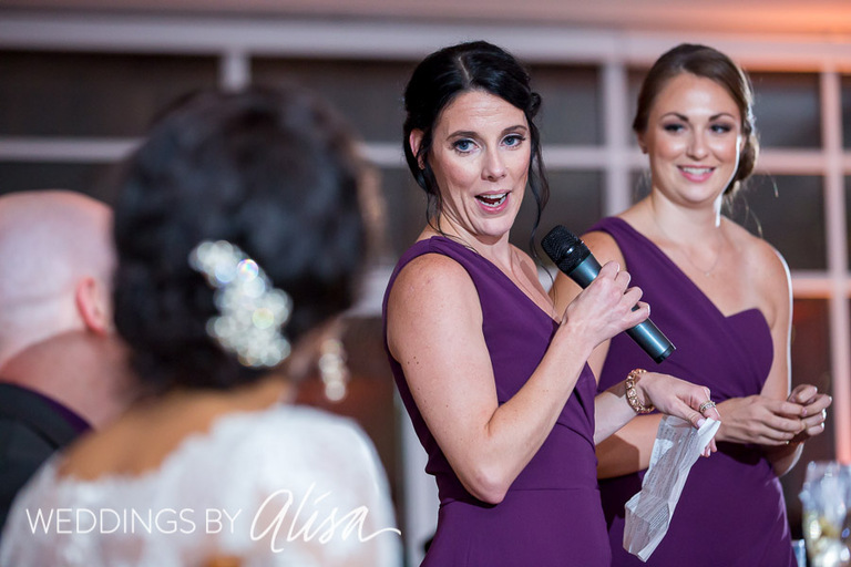 Toasting the Bride at wedding