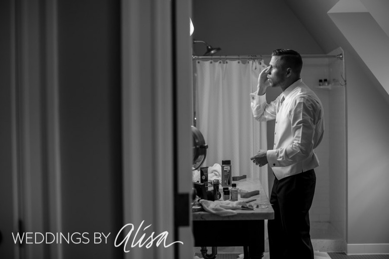 Groom getting ready for Carnegie Museum Wedding