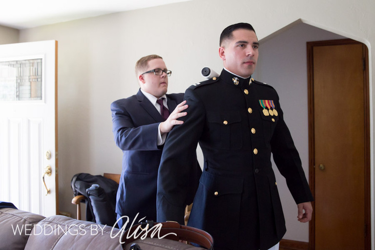 Marine gets ready for wedding in Pittsburgh
