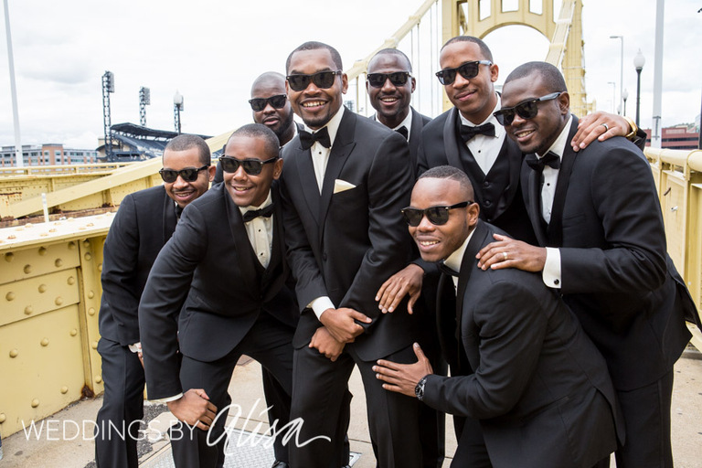 Yellow Bridge Groomsman Photos Pittsburgh