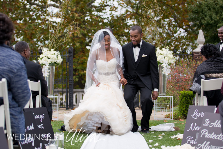 Jumping the broom at wedding in Pittsburgh