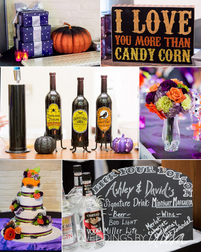 Halloween Wedding Details at Pittsburgh Reception