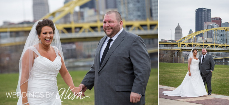 Bride and Groom see each other on North Shore