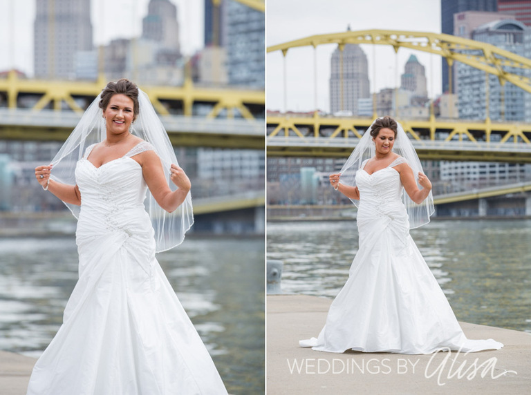 Bridal Portrait Yellow Bridge Pittsburgh