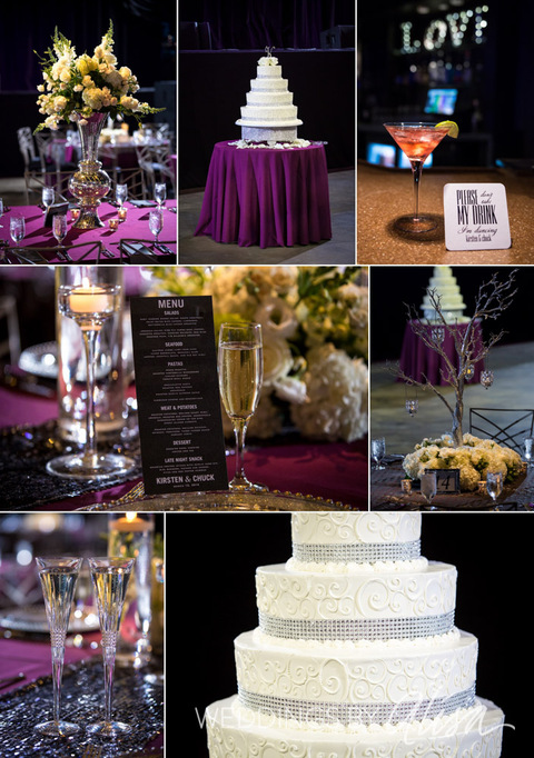 Purple plum silver wedding details colors