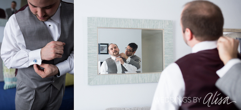 Groom getting ready for Pittsburgh Wedding