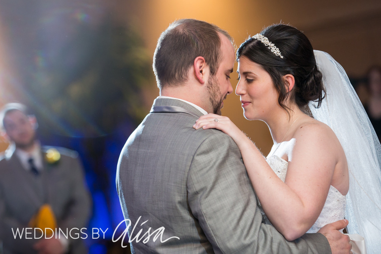 Bride and Groom dance at wedding reception in Monroeville