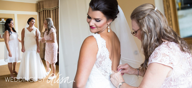 Lace open back bridal gown