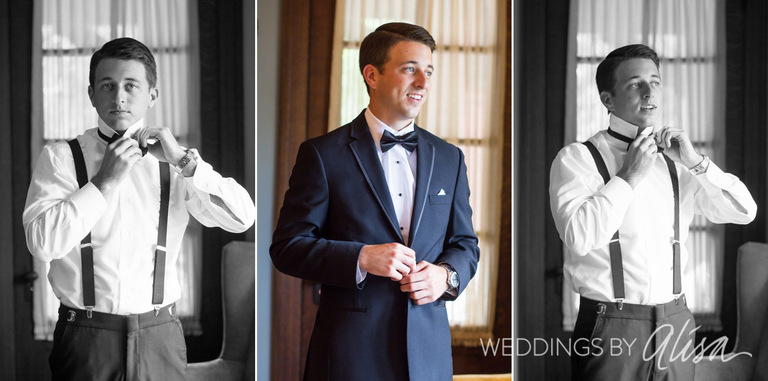 Groom getting ready in Pittsburgh hotel