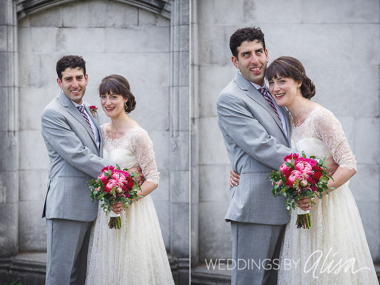Goofy, funny relaxed bride and groom