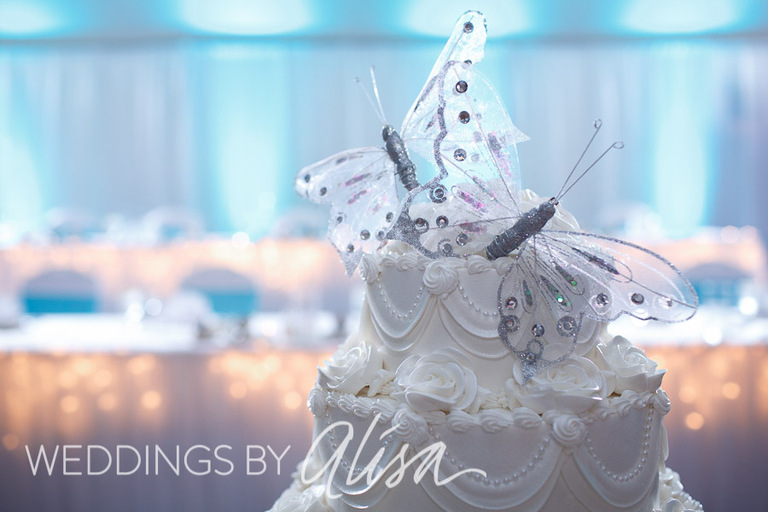 Wedding decorations butterflies on cake