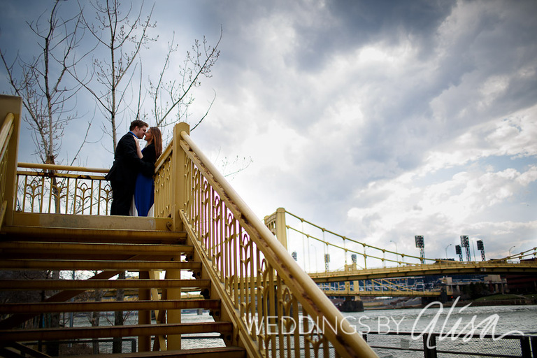 Roberto Clemente Bridge Pittsburgh Wedding Engagement Photos