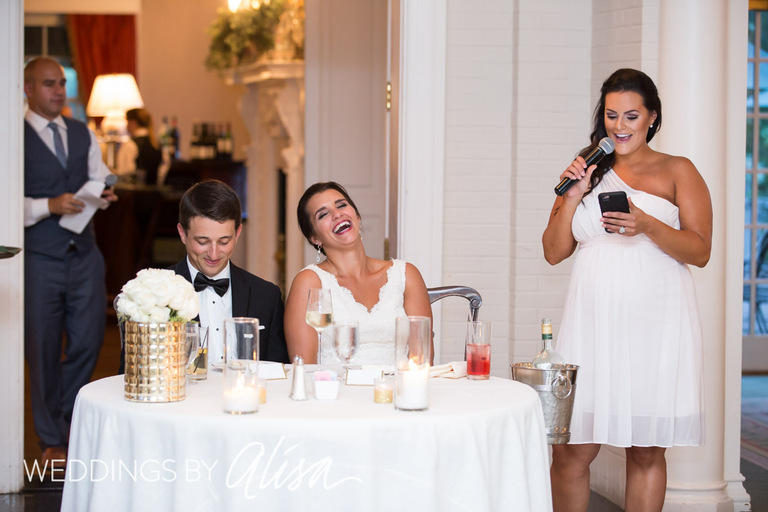 Toasting the Bride and Groom at Fox Chapel Wedding