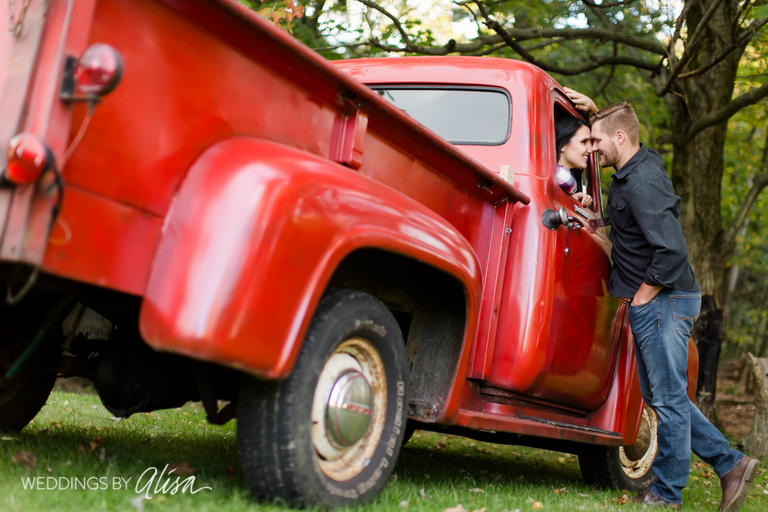 Fun Vintage Car Engagement Photos