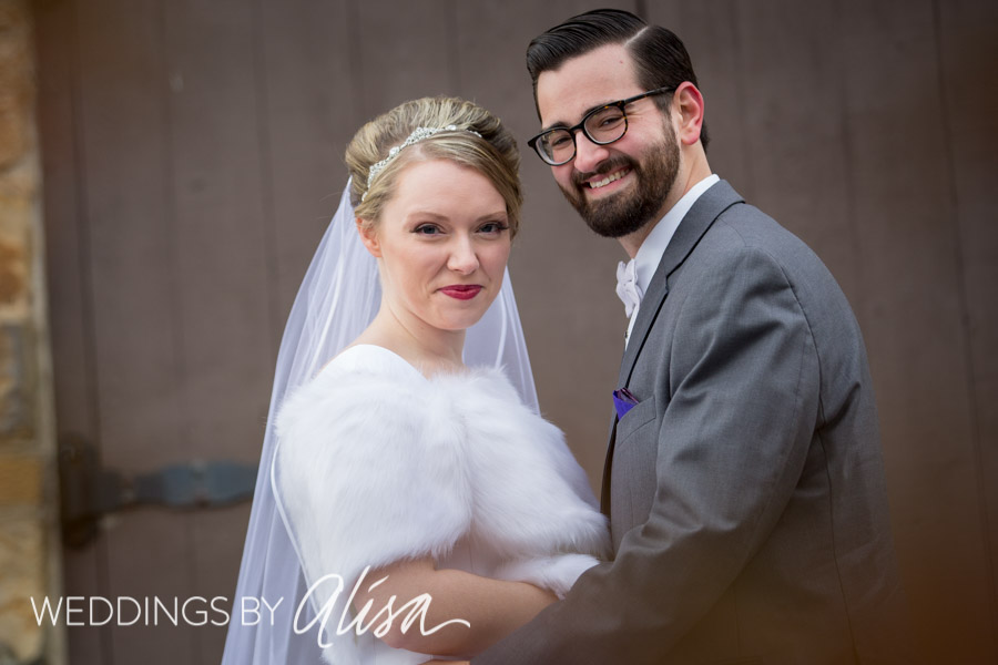 Winter wedding at Franciscan University in Ohio