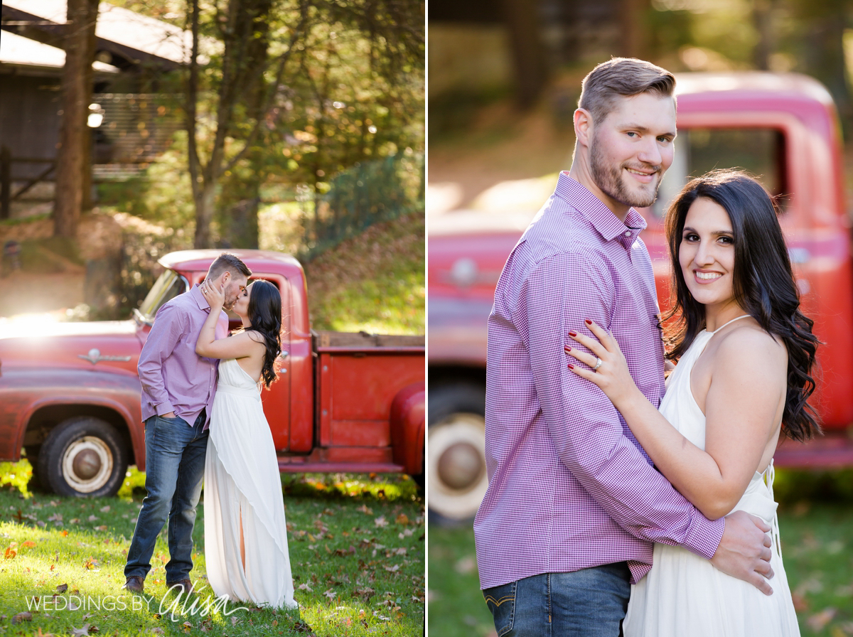 Fall Engagement session with truck in Pittsburgh